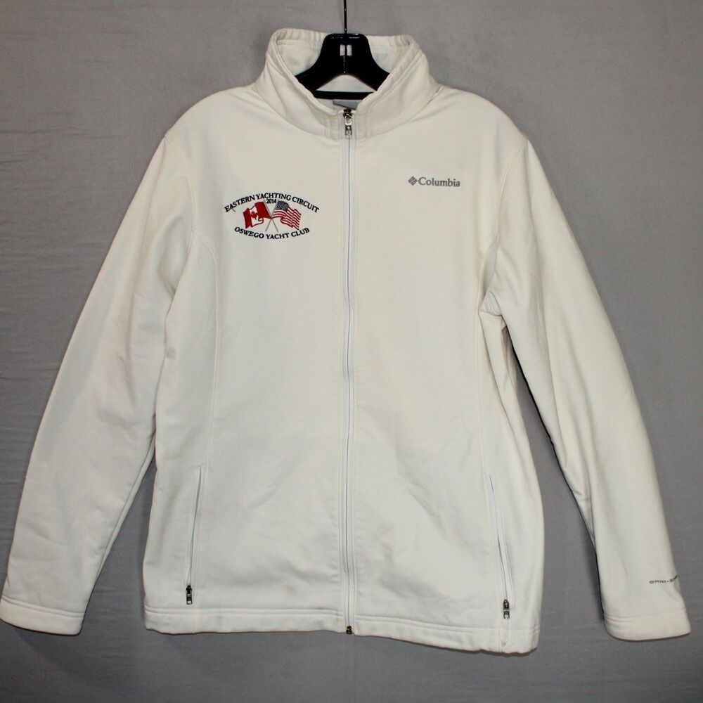 Columbia Oswego Yacht Club Jacket White XL Full Zip Omni-Shield 2014 Circuit